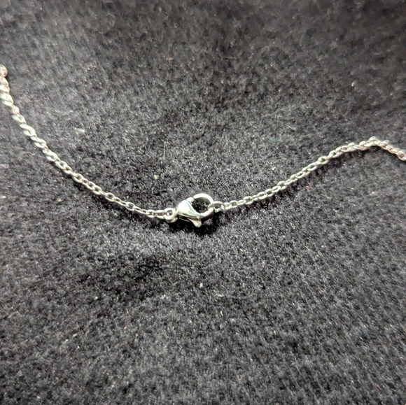 Silver Tone White Agate Slice Clear Crystal Moon Sun Pendant Statement Necklace - Picture 3 of 6